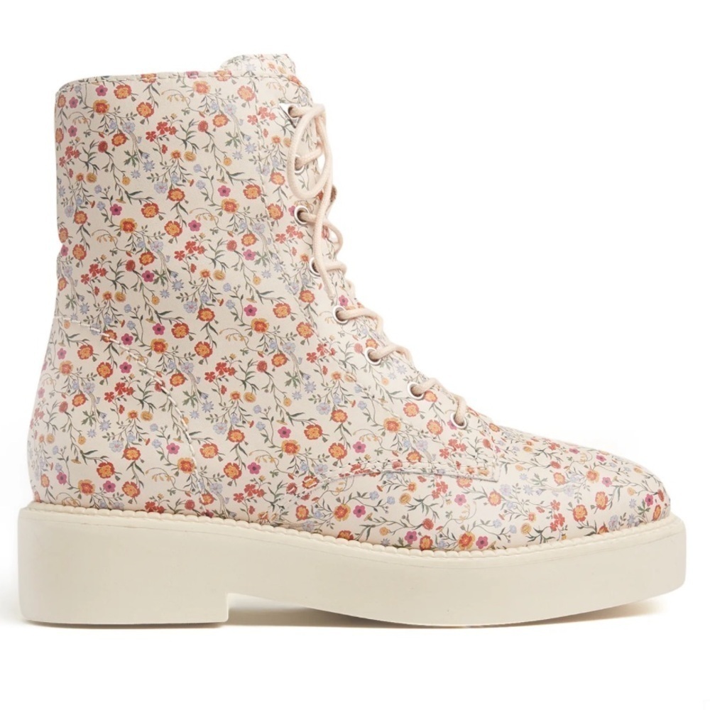 Schutz Mckenzie Floral Leather Boots Size 8.5